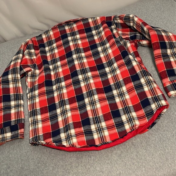 Vintage Mens Quilted Flannel Shirt Jacket Shacket Large Plaid Outdoor Gorpcore - Picture 7 of 9